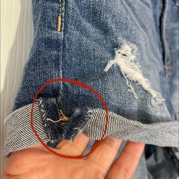 GARAGE Jean Shorts Distressed High Rise Cuffed Size 7 - Picture 4 of 16